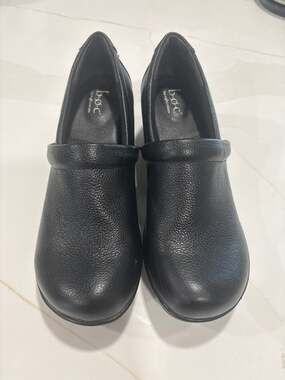 BOC Born Concept Sz 9.5 Peggy Clog Shoe Black Leather Comfort Slip On Women's